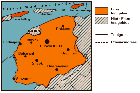 Taalkaart van Friesland