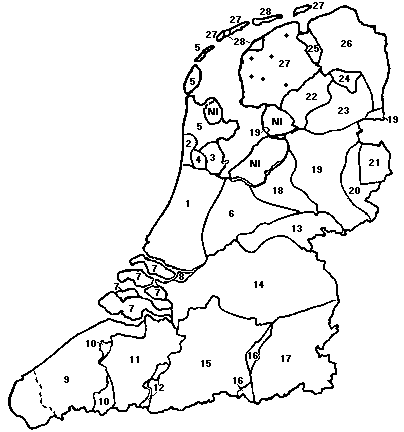 Karte der niederländischen Dialekte