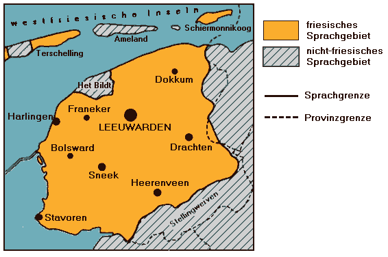 Sprachkarte von Friesland