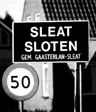 ein zweisprachiges Schild in Friesland
